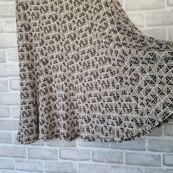 Axcess Liz Claiborne Flowy Skirt Black White Geometric Closet Staple NEW XL - Picture 2 of 7